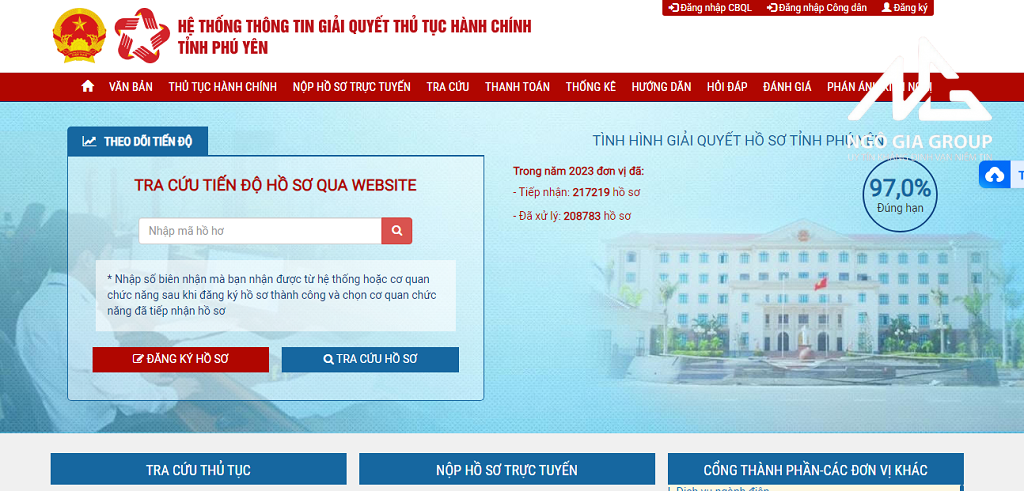 Website dịch vụ công Phú Yên trực tuyến
