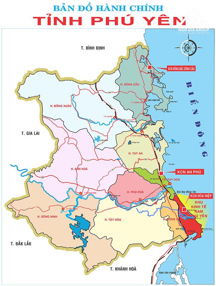 Bản đồ tổng thể tỉnh Phú Yên